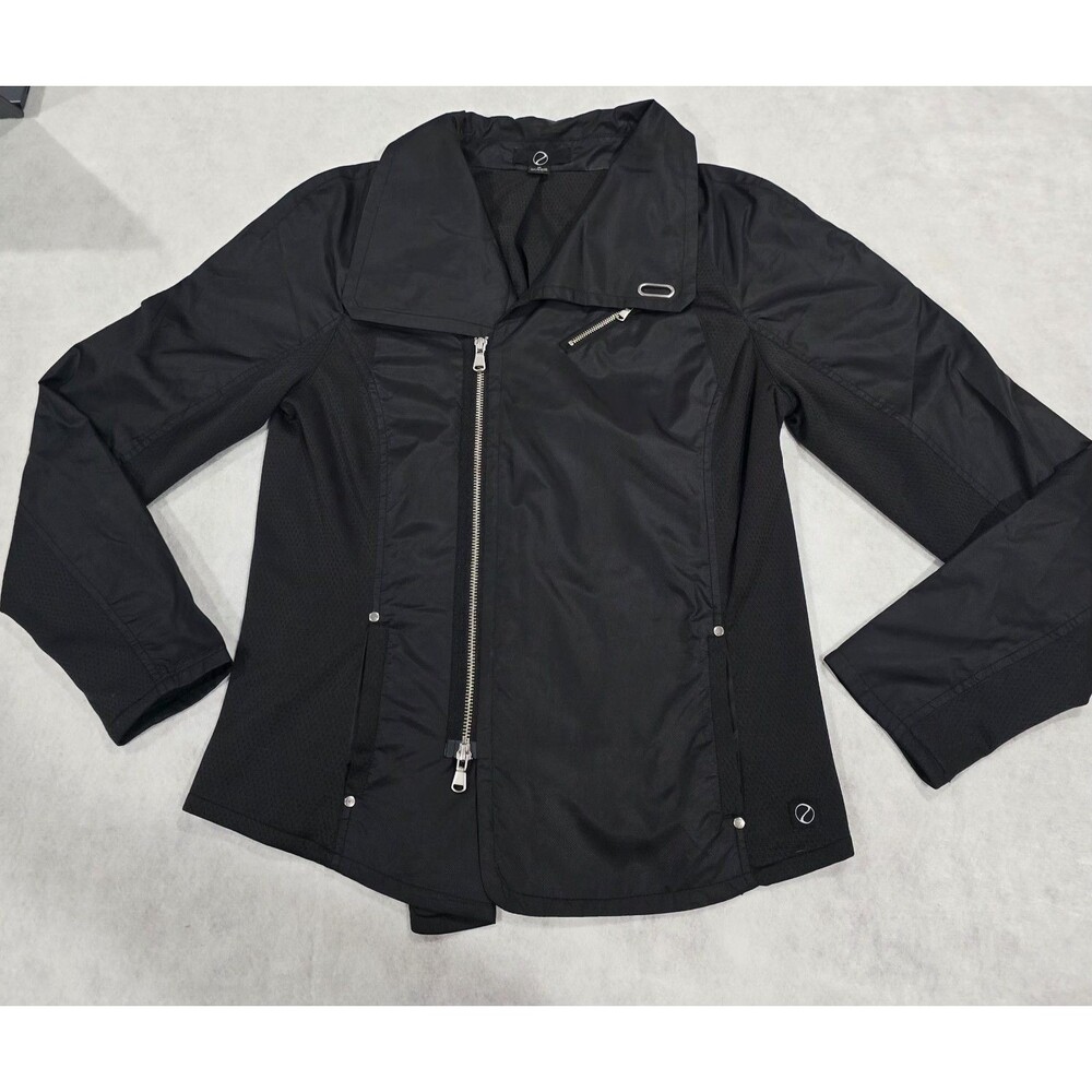 Element Women's Black Asymmetric Zip Moto Tech Jacket Mesh Trim Size M Excellent